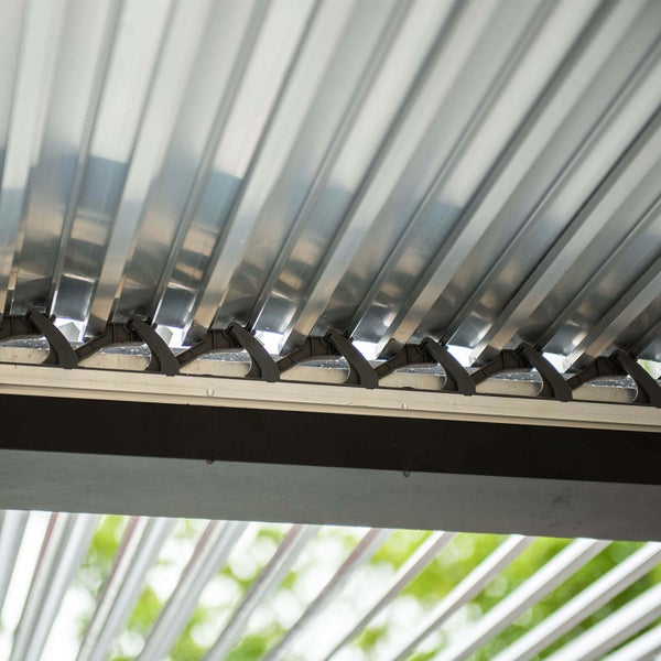 Home Deluxe - Lamellenpavillon - CANNES, Maße: 400 x 303 x 223 cm, inkl. Handkurbel, Gestell: Aluminium I Terrassenüberdachung Pergola Sonnenschutz