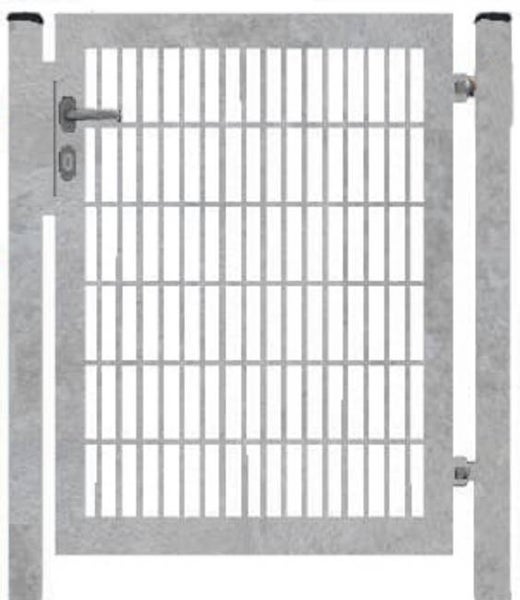 Gartentor aus Metall mit Griff und Schloss