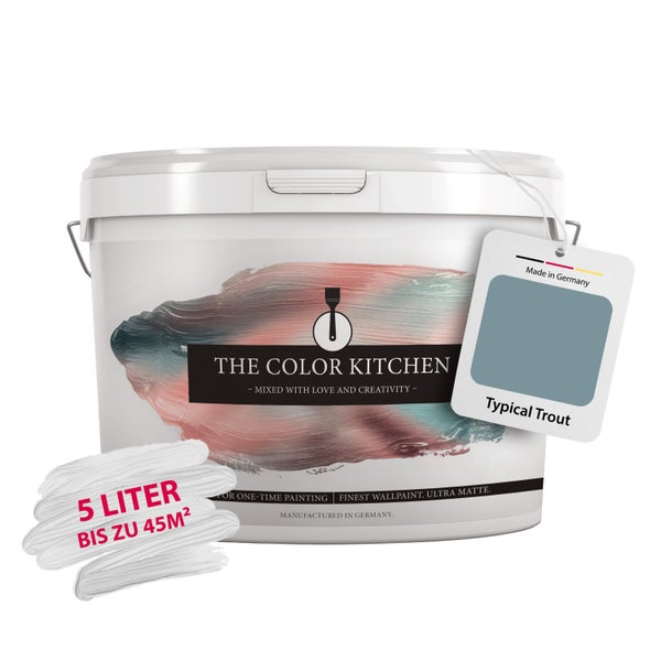 Wandfarbe The Color Kitchen Typical Trout, 5 Liter für circa 45 Quadratmeter, ultra matt.