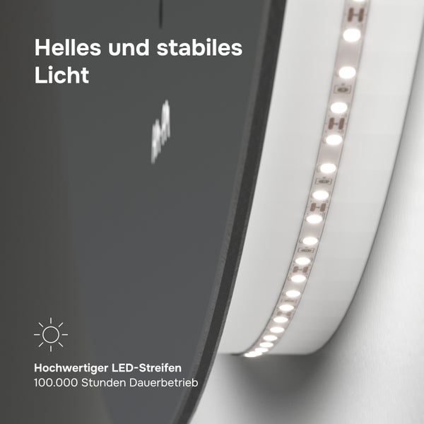 LED Streifen für Spiegel mit einer Lebensdauer von 100000 Stunden Dauerbetrieb für helles und stabiles Licht.
