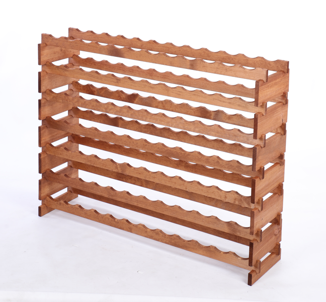 Weinregal VINOTECA FLEX PRO HxBxT 93x123x28cm 84 Flaschen auf 7 Ebenen Massives Kiefernholz Braun geölt