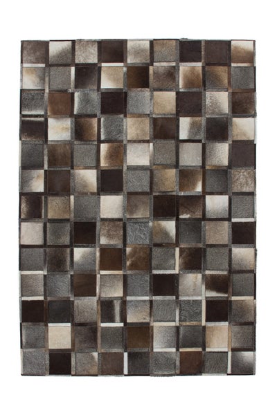 Flachflor Teppich Lucasta Grau Modern, Patchwork-Design 160 x 230 cm