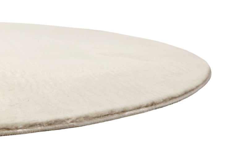 Kunstfell Teppich Rund Creme Beige soft & weich Villa Rosso Homie Living 80 cm rund