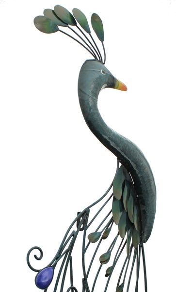 FRANK FLECHTWAREN | Wandhänger Pfau, METALL, 38 x 92 cm