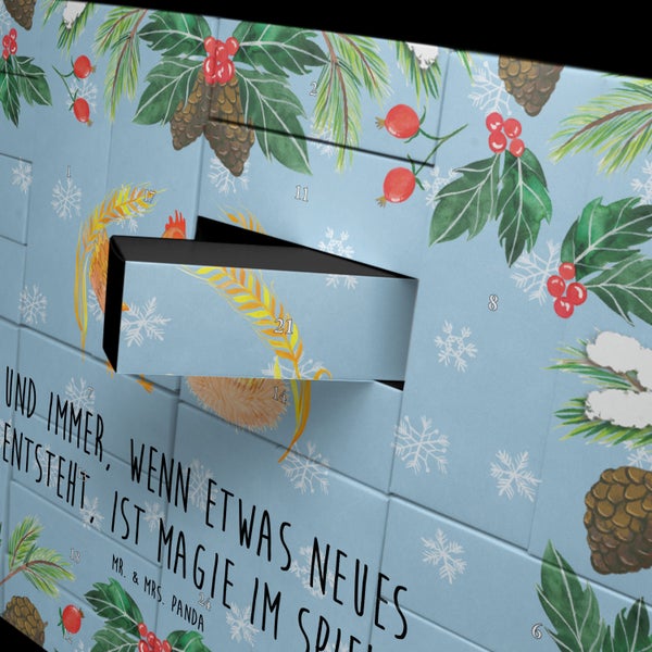 Mr. & Mrs. Panda Befüllbarer Adventskalender Huhn Stolz - Blau Pastell