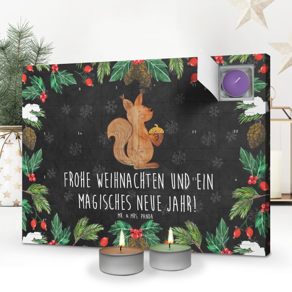 Mr. & Mrs. Panda Duftkerzen Adventskalender Eichhörnchen Weihnachten - Schwarz