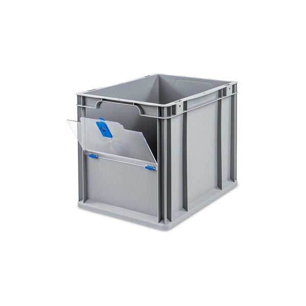 PROREGAL SparSet 10x Eurobox NextGen Insight Cover HxBxT 32 x 30 x 40 30 Liter Hoch/Blau Eurobehälter Transportbox