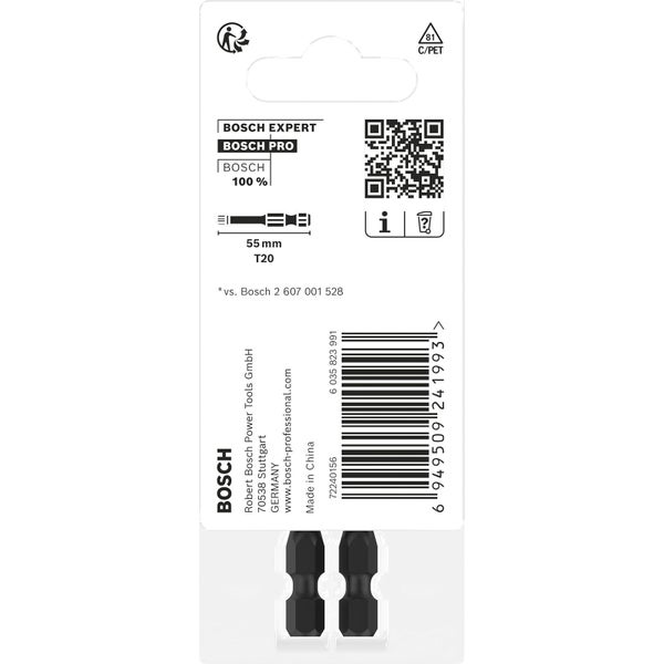 Bosch PRO Torx Impact Bit T20 55 mm 2-tlg. - 2608522530
