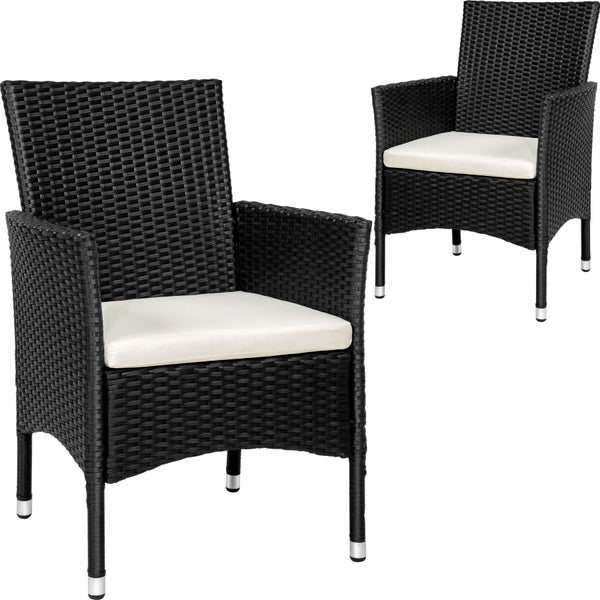 2er Set Rattanstuhl tectake Nantes widerstandsfähig 59 x 57 x 85 cm