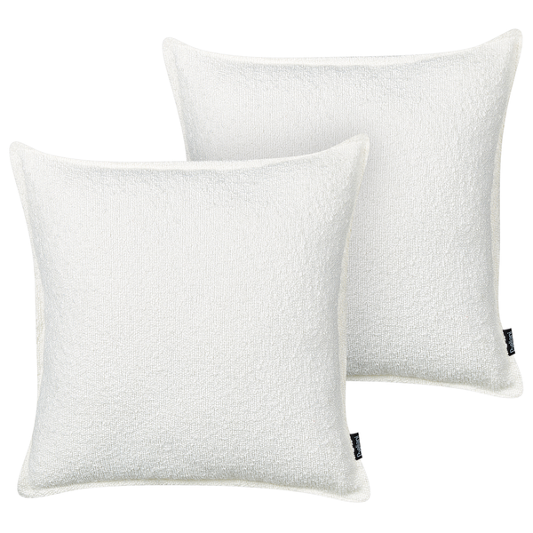 Dekokissen 2er Set SENECIA Bouclé 45 x 45 cm Cremeweiß Ohne Muster