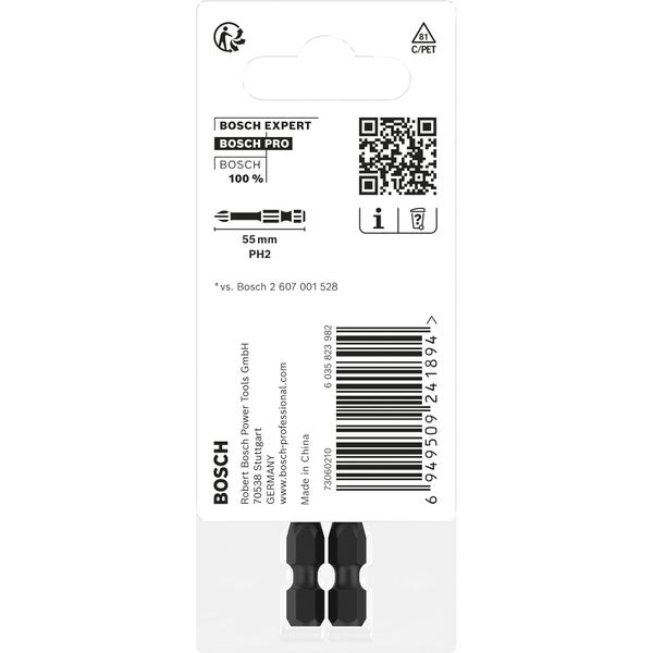 Bosch Expert Schrauberbits, 55 mm, PH2