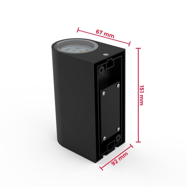 Außenwandleuchte - 9,4W, 800lm, IP44, LED, warmweiß, schwarz