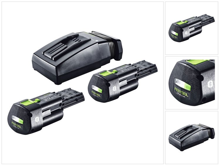 Festool Energie Set 2x BP 18 Li 3,0 Ergo I Akku 18 V 3,0 Ah / 3000 mAh Li-Ion ( 2x 577704 ) + TCL 6 Ladegerät ( 201135 )