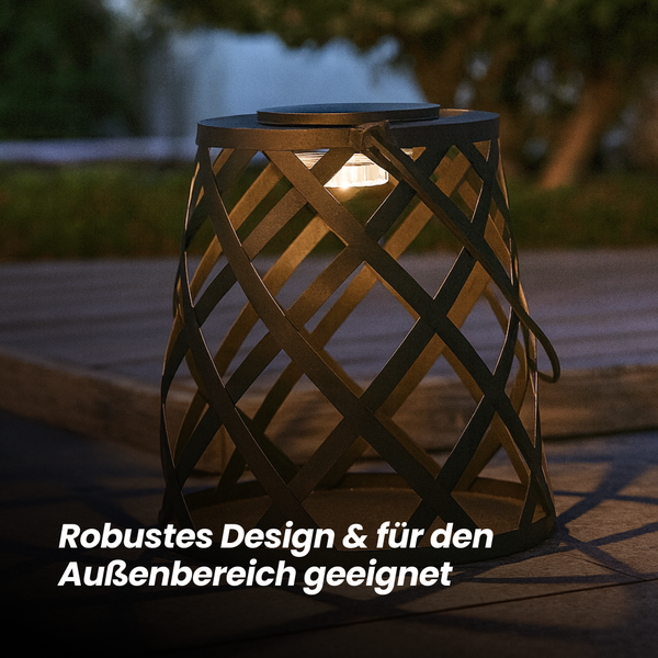 Dekorative Solar Laterne mit robustem Design für den Außenbereich