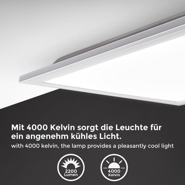 LED Panel 45x45 cm - 22W, 2200lm, flach, neutralweiß, weiß