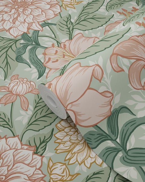 Tapetenrolle mit floralem Muster