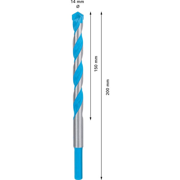 Steinbohrer mit 14 Millimeter Durchmesser und 200 Millimeter Länge