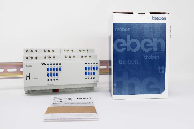 Theben 4940285 DM 8-2 T KNX 8-Fach Universal-Dimmaktor FIX2 mit Dimmbereich 0-100%, Vorschaltgerät