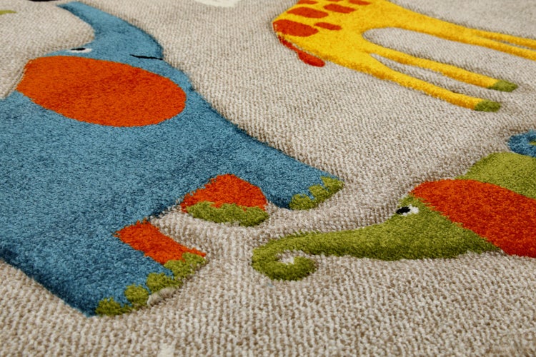 Kinderteppich Sand Beige meliert Benny & Friends Smart Kids 120 cm rund