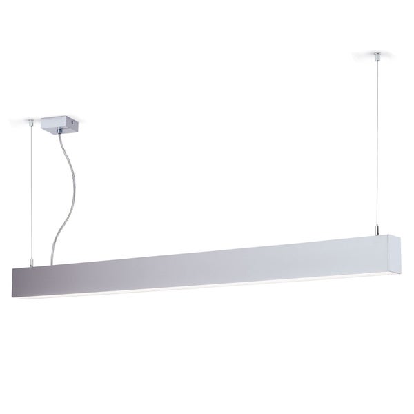 Moderne rechteckige LED Pendelleuchte aus Metall zur Deckenmontage mit verstellbarer Seilaufhängung