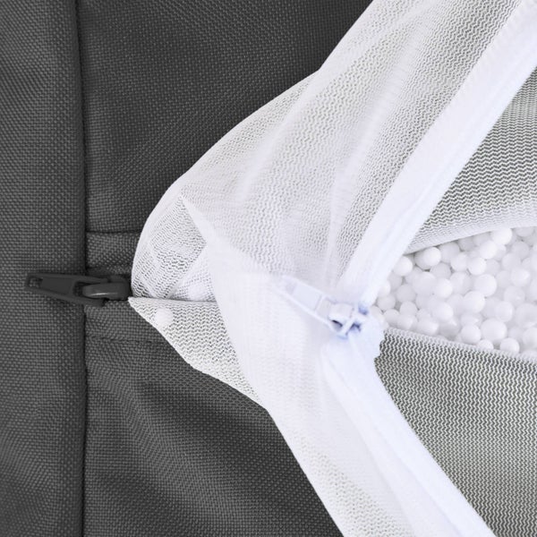 Green Bean Sitzsack-Hocker 40x40x40cm mit EPS-Perlen Füllung - Fußhocker Fußkissen Sitz-Pouf für Sitzsäcke - Bodenkissen für Kinder und Erwachsene - Fußablage Sitzkissen Sitzhocker Anthrazit