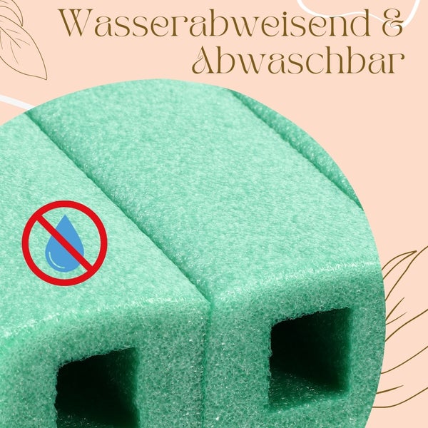 Detailansicht eines wasserabweisenden und abwaschbaren Schwamms