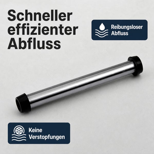 Ein glattes Abflussrohr für einen schnellen Abfluss ohne Verstopfungen.