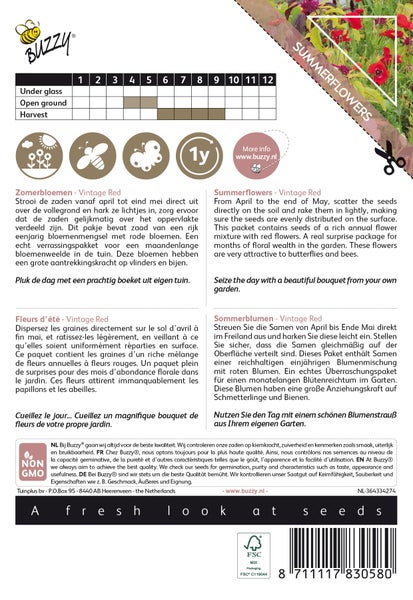 Buzzy Sommerblumensamen Vintage Rot