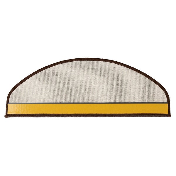 FLOORDIREKT Stufenmatte London - mit Umkettelung - Dunkelbraun - Halbrund - 23,5 x 65 cm