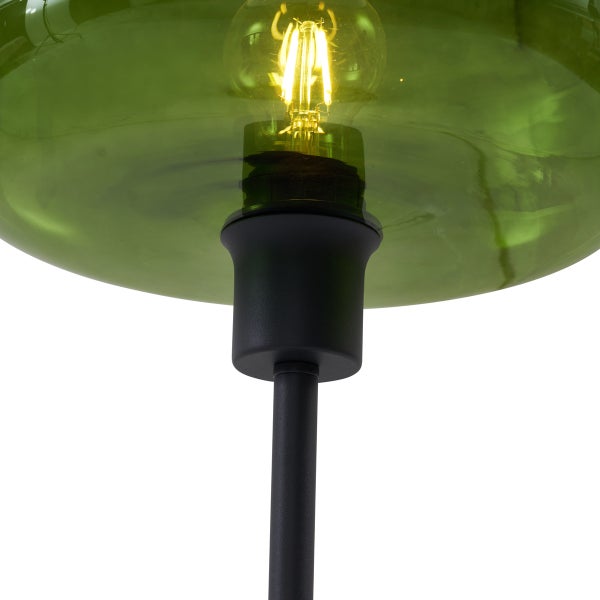 Retro Stehleuchte Schwarz mit Grünglas - Bizle