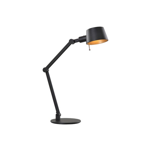 Schwarze Schreibtischlampe mit verstellbarem Arm
