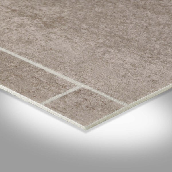 PVC Bodenbelag Meterware Betonoptik taupe grau mit Vliesrücken 300 cm breit (Meterware)