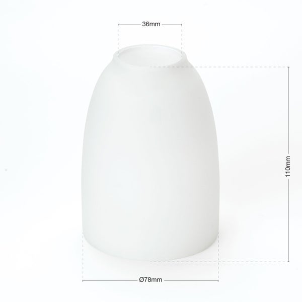 Lampenschirm aus Glas, 110 mm hoch und 78 mm Durchmesser