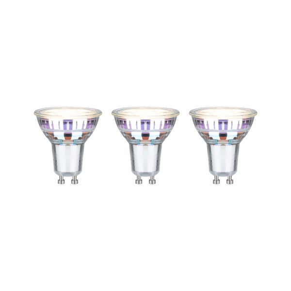 Eco-Line Standard 230V LED Reflektor GU10 3er-Set 3x450lm 3x2,5W 3000K Silber