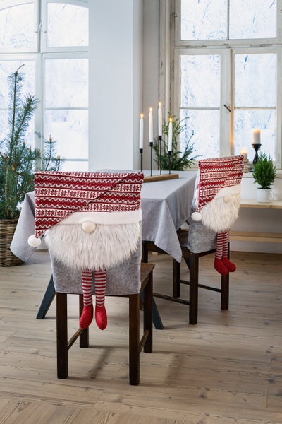FRANK FLECHTWAREN | Stuhlhusse Weihnachtswichtel, 48 x 54 cm, POLYPROPYLEN, POLYESTER
