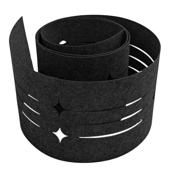 Pflanzmanschette aus Filz mit Sternen und Streifen Muster, aufgerollt