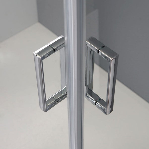 Eckdusche mit Vollrahmen in Profilfarbe Chrom 80x100 cm | Giada