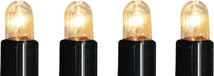 Vier LED-Leuchtmittel mit schwarzem Sockel