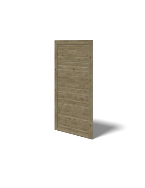 Gartentor aus Holz mit waagerechten Lamellen