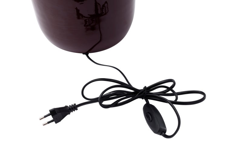 Dekorative Tischlampe Lila Silber, Klassische Nachtischlampe 43 cm | Wohnzimmer Esszimmer Leuchte