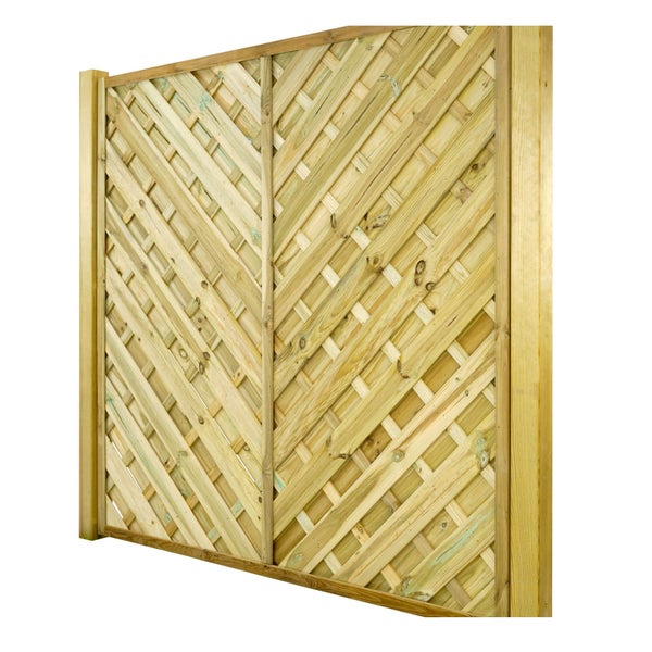 Holzzaun-Element mit Rautenmuster für den Garten