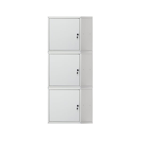 PROREGAL Mega Deal 3x Schließfachwürfel Cubic XL HxBxT 45 x 45 x 45 cm Grau