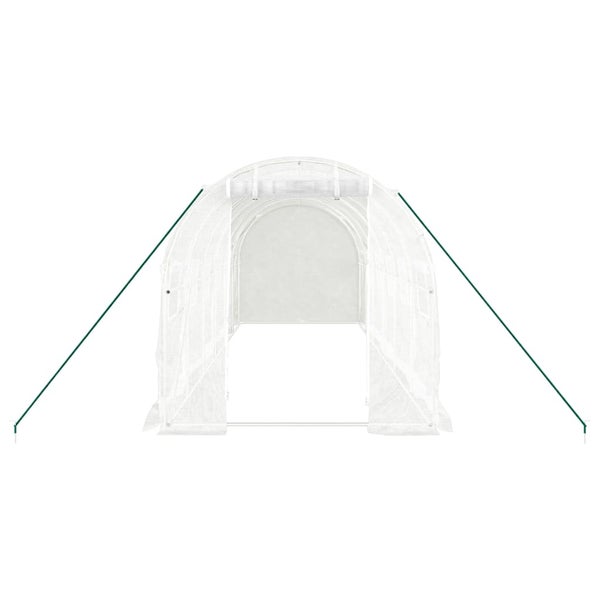 Gewächshaus mit Stahlrahmen Weiß 12 m² 6x2x2 m