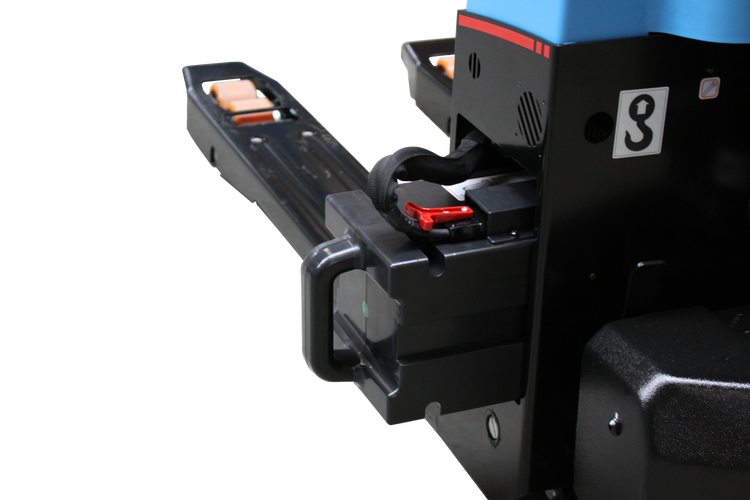 Detailansicht eines Rollwagens mit ausziehbarer Ablagefläche.