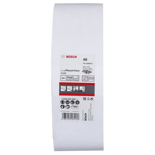 Bosch Schleifblatt-Set C430 Expert for Wood 10tlg. ungelocht gespannt 115x280 mm 40 - 2608605585