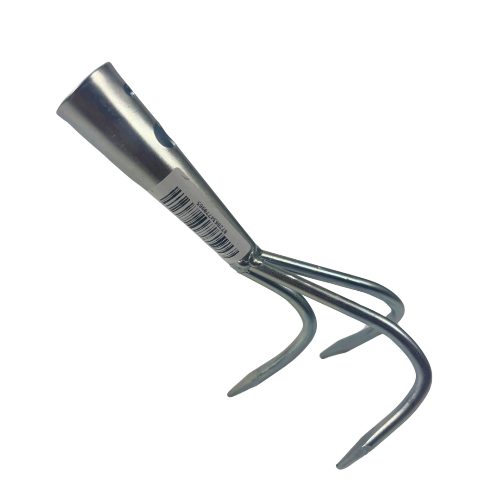 Gartengerät mit drei Zinken zum Auflockern des Bodens