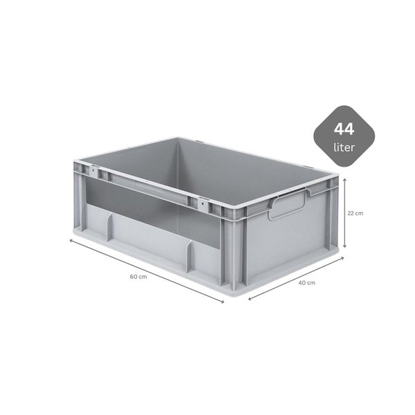 PROREGAL Eurobox NextGen Insight HxBxT 22 x 40 x 60 cm 44 Liter Seite Offen Eurobehälter Transportbox