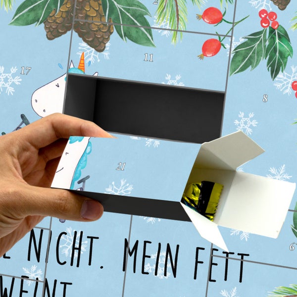 Mr. & Mrs. Panda Befüllbarer Adventskalender Einhorn Fitness - Blau Pastell