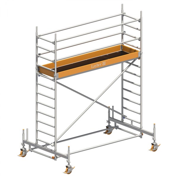 Layher Fahrgerüst mit Rollen und Arbeitsbühne