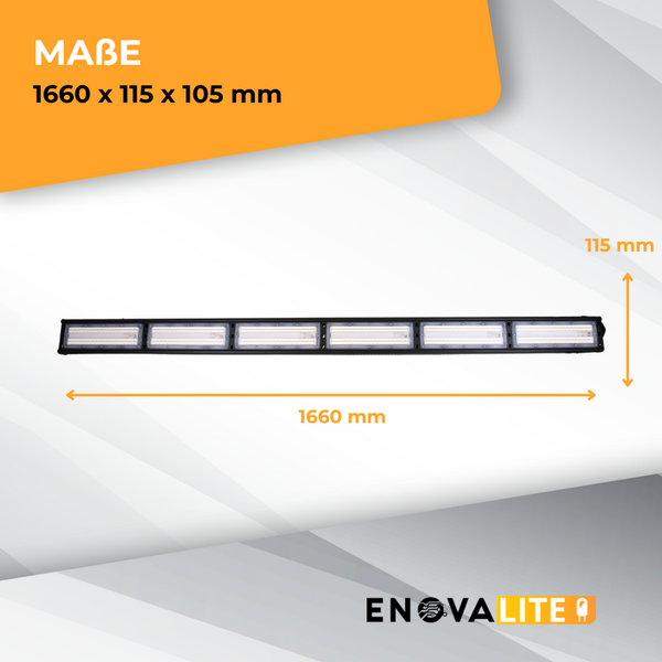 EnovaLite Lichtleiste mit den Maßen 1660 x 115 x 105 mm
